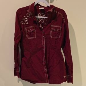 Ariat Women's Red Button Down Shirt